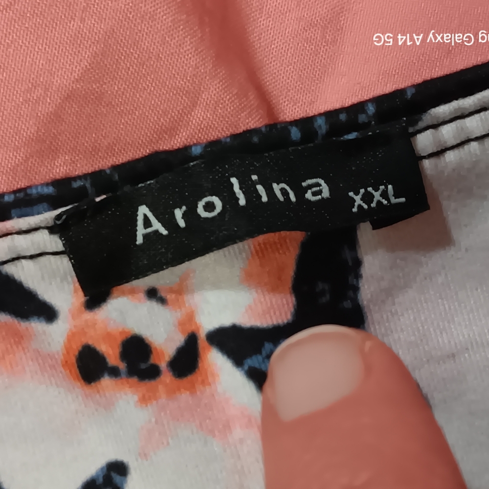 Arolina Wide Leg Floral Casual Pull On Pants XXL Black/peach - Picture 7 of 10